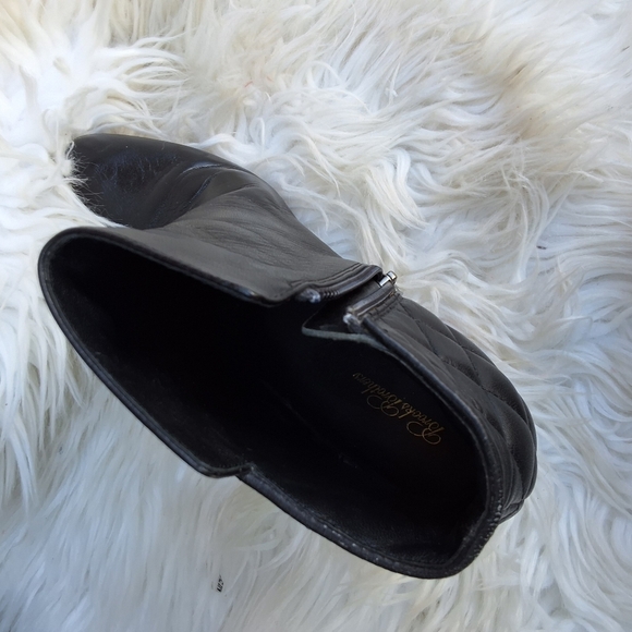 Brooks‎ Brothers black leather quilted ankle boots 7.5 - Picture 8 of 12